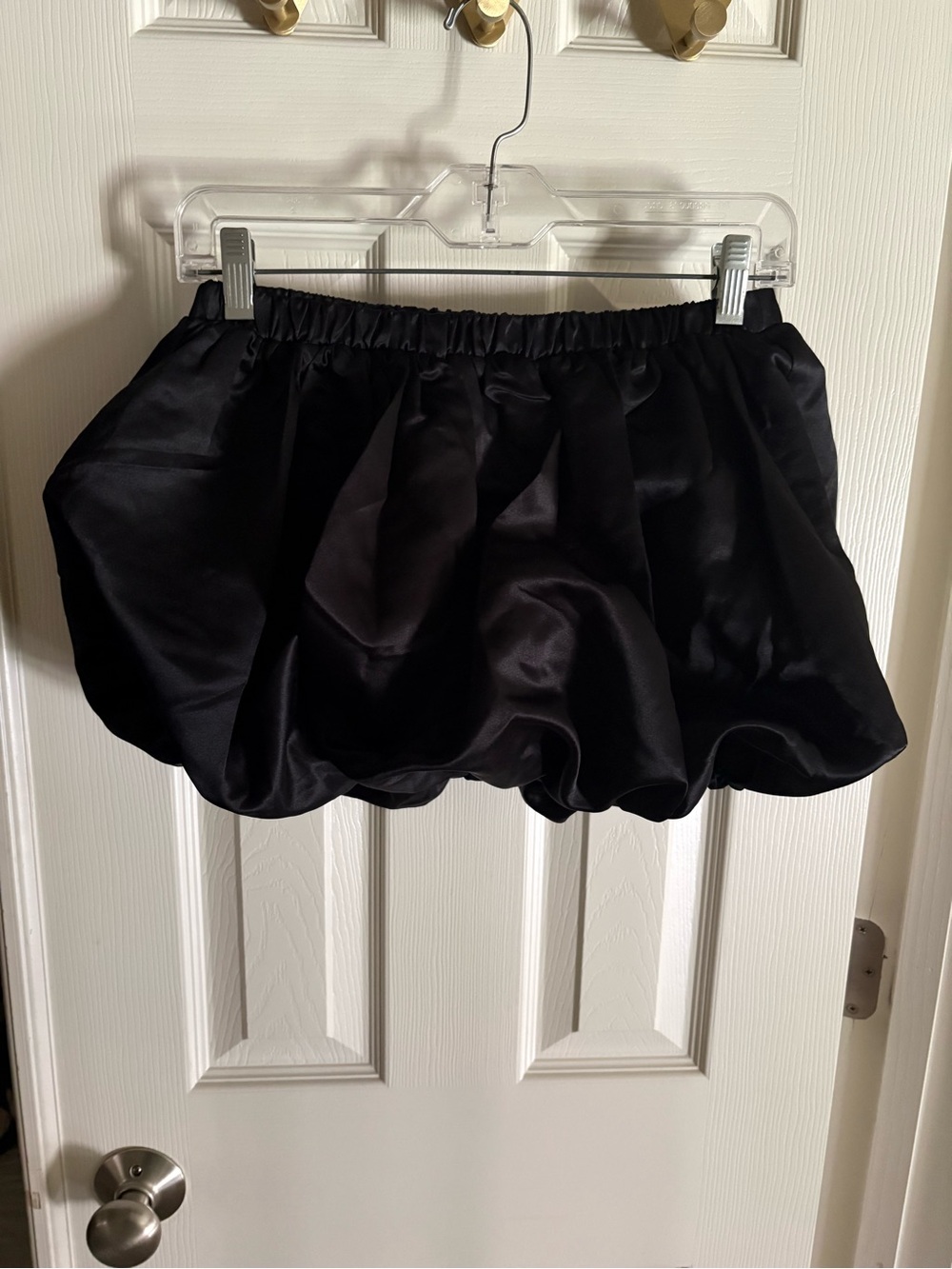 Windsor Black Satin Bubble balloon Mini Skirt